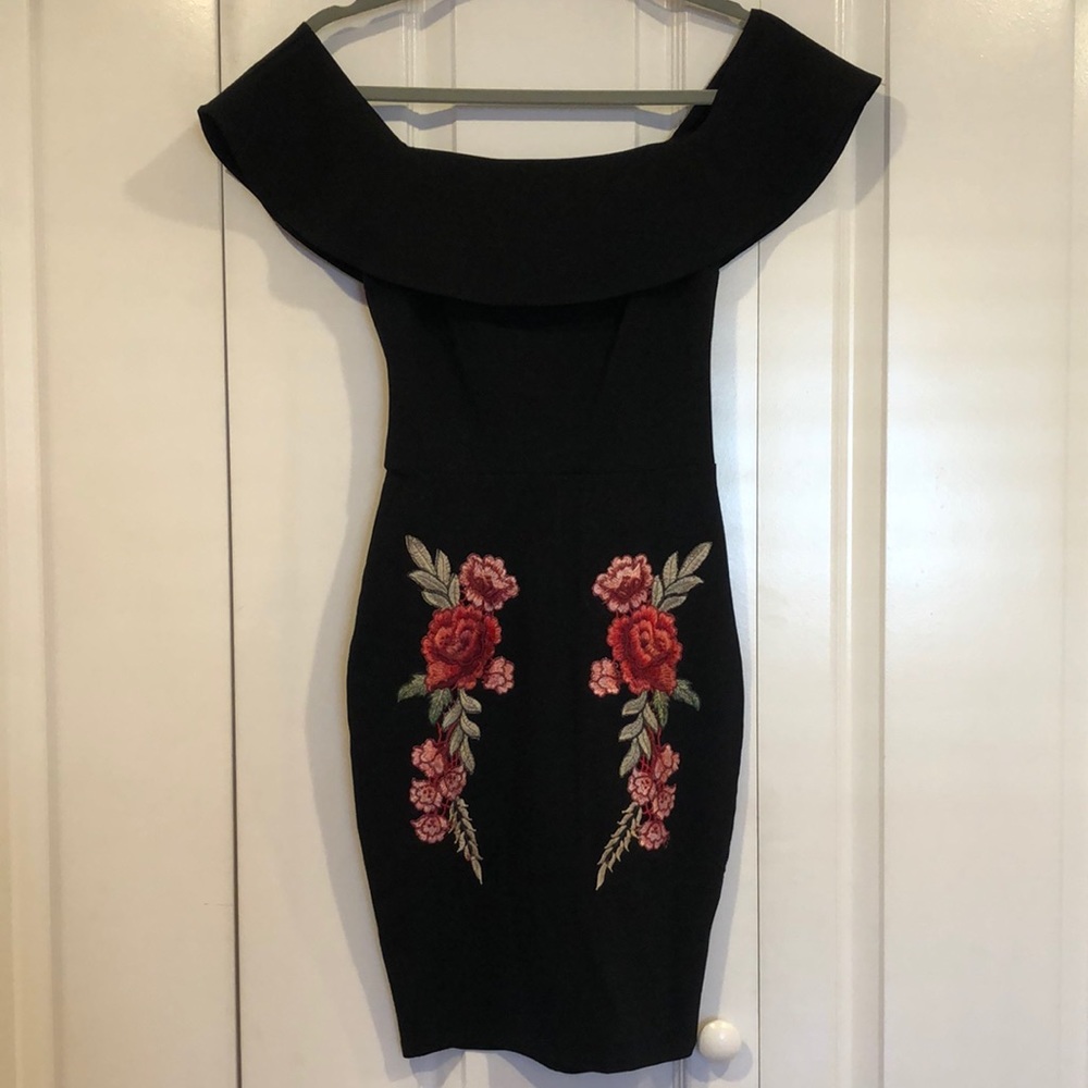 Charlotte Russe Black Off-the-Shoulder Dress